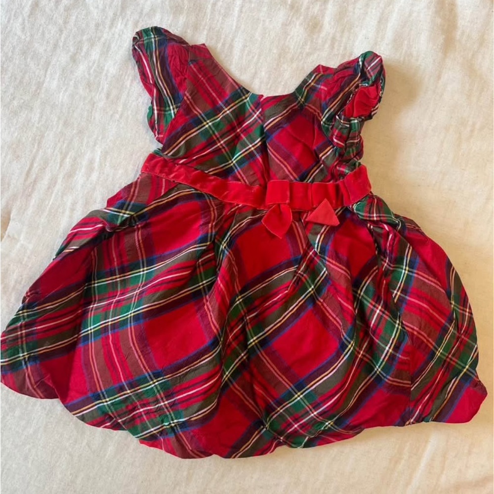 Janie and Jack Red Plaid Dress with Stripes